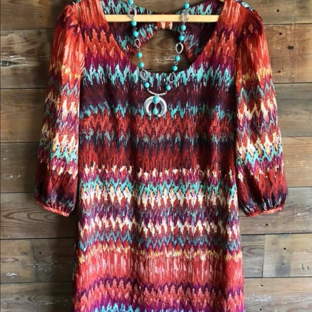Bow back shift dress